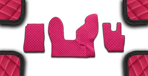 Pink eco leather floor mats - pink,