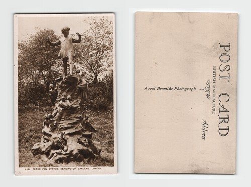 Postcard peter pan statue - pan,