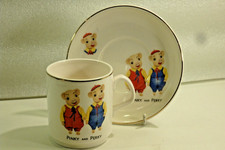 A Vintage 1950`s Pinky and Perky " Keele St. Pottery " Child`s Cup and Saucer