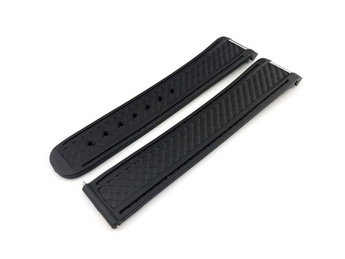 20mm black rubber silicone - black,