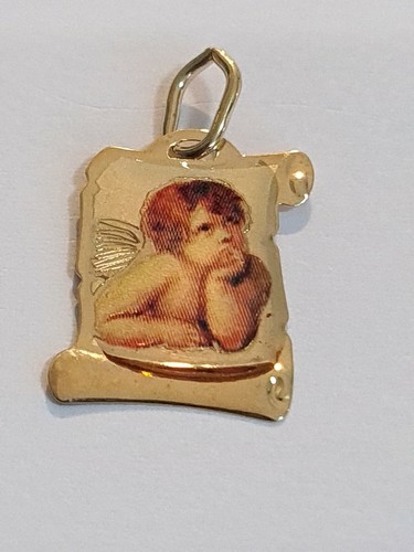 9ct yellow gold 12mm cherub - 9ct,
