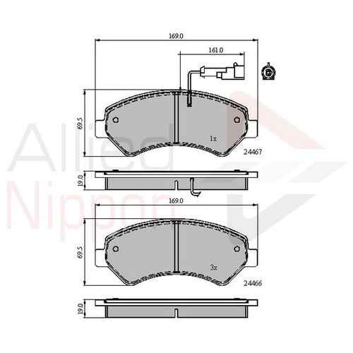 Brake pads set for fiat - brake,