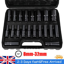 20PCS Heavy Duty 1/2” Drive Deep Impact Sockets Set Long Reach Wheel Wrench Nut