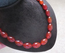 Orange / Cherry Amber Bakelite beaded necklace