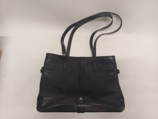 The Bridge All Black Leather Hand Bag 14" wide x 9.5" Tall 