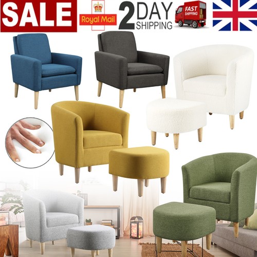 Padded fabric linen armchair - padded,
