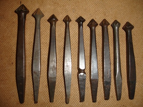 Nine vintage countersink bits