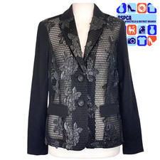 Frank Walder Black Floral Mesh