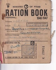 ORIGINAL POST   WW2  Ration Book, 1946-47  + Po[nt Coupon Book Cardiff.