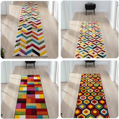 Geometric hallway runner - geometric, rug