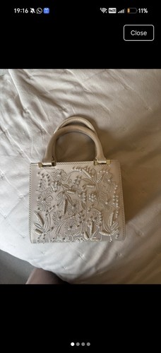 Zara embellished cream bag - cream,
