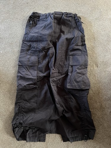 Bershka black charcoal cargo - bershka,