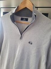 Mens 1/4 Zip Grey Jumper Size