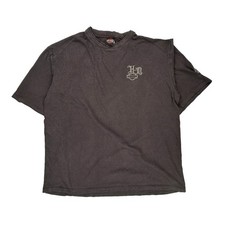 Skull Design Harley Davidson Graphic T-Shirt - XL Grey Cotton