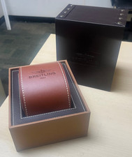 GENUINE BREITLING WATCH BOX/TRAVEL CASE AND OUTER WATCH BOX IN BROWN 1884 MP641
