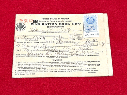 Vintage ww2 war ration - war, book