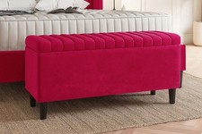 Lined Velvet Ottoman Storage