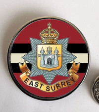 East Surrey Regiment Military Lapel pin Badge 25mm dome