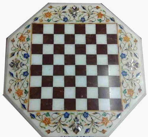 Marble chess game table - 18",