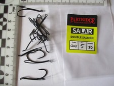 partridge salar salmon double hooks black cs14 size 5 x 10 fly tying materials