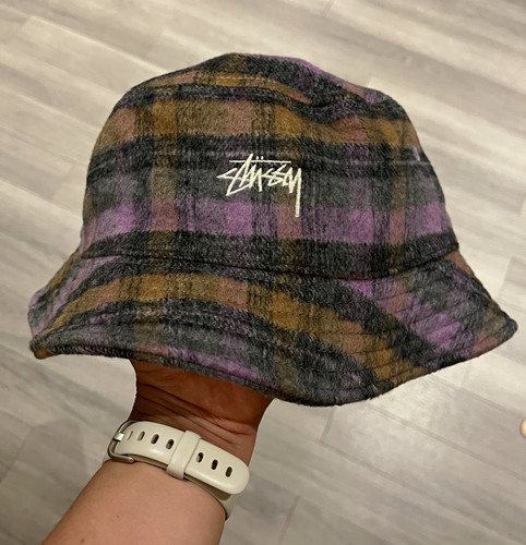 Stussy brushed plaid bucket - brushed,