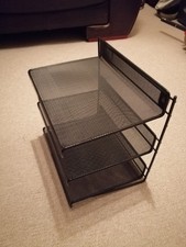 3 Tier Mesh Letter Tray,Office Desk Paper Organizer File Trays,Metal Desktop 