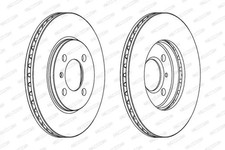 2x Brake disc Vented DDF182C