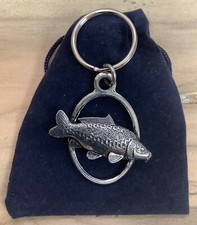 Mirror Carp Silver Pewter Keyring - Beautiful Quality And Detail 