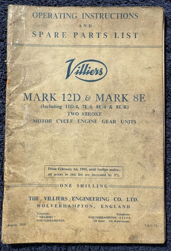 1955 villiers motor cycle - 1955,