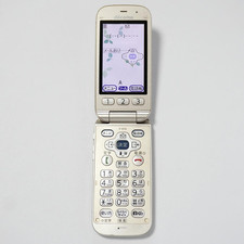 Fujitsu F-01G Gold Raku-Raku Basic 4 Flip Phone Japanese Docomo Cell Phone Used