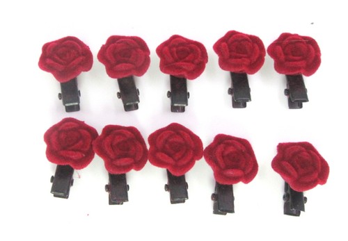 Pack red resin rose hair - of,