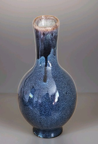 Art pottery vase modern - modern, blue