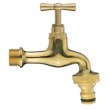 Antique Style Garden Brass Bib Tap – Polished Finish for Garden & Patio Watering