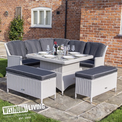 Rattan effect corner dining - effect,