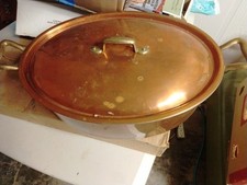 Vintage Ruffoni Copper Oval Roasting Pan Braiser 12" X 8 