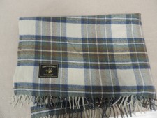 JAMES PRINGLE WEAVERS WOOL BLEND Check Blanket 135cm x 164cm - Heavy Weight