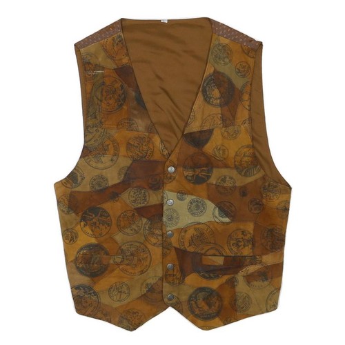 Mens brown patchwork button - mens,