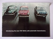 VOLKSWAGEN 1600 Range orig 1967 UK Mkt Sales Brochure - VW L TL Fastback Variant