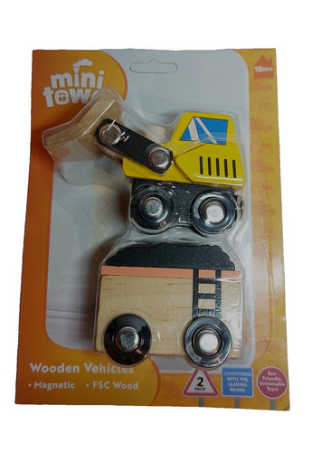 Wooden digger and trailer x - wooden, 2