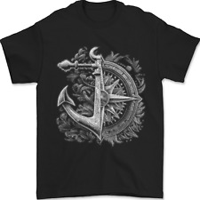 Sailing Compass Anchor Sailor Boat Yacht Mens T-Shirt 100% Cotton