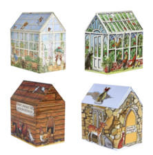 Small Decorative Storage Tin Cute House Shaped Trinket Box With Lid