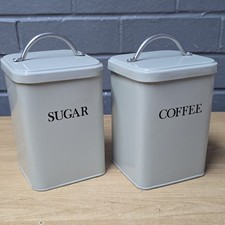 Garden Trading Original clay grey Coffee & Sugar Tin - new without box