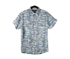 Vintage Hawaiian Mambo Shirt Mens Size Medium Surf Deluxe Short Sleeve Palm 
