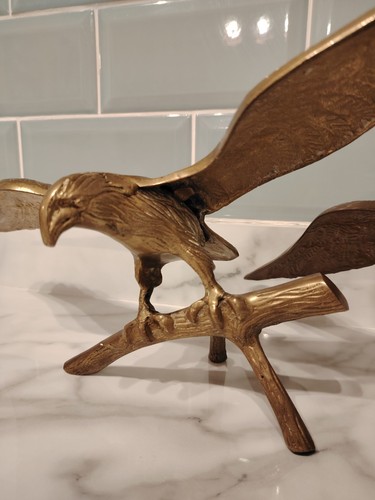 Pair vintage brass eagle - pair,