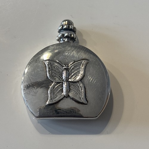 Stunning silver perfume bottle - silver,