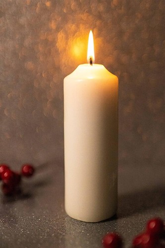 Unscented large pillar candle - unscented,