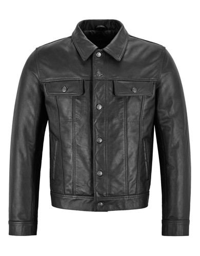Men western trucker - western, leather