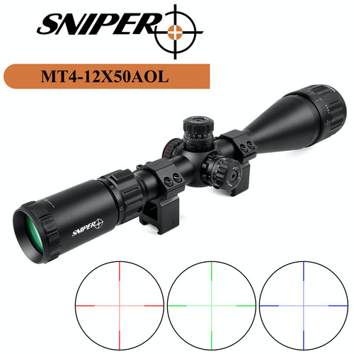 Sniper 12x50mm rifle scope - 4-12x50mm,
