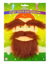 Ginger Beard & Eyebrows ~ Self Adhesive ~ Lumberjack Fancy Dress Accessory
