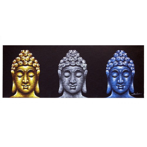Buddha painting three heads - painting,